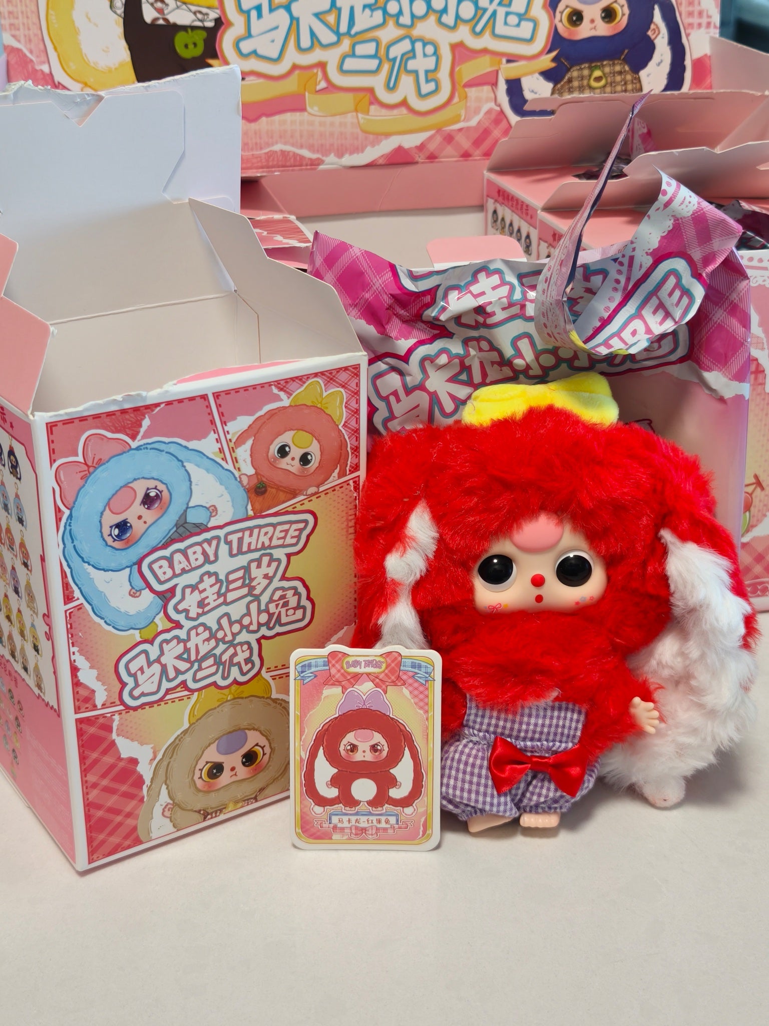 Red Bunny (pink hair) - Macaron V2 Series - Baby Three