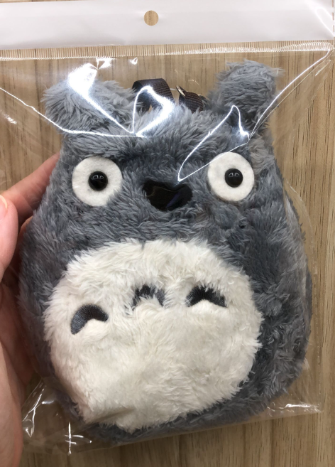TOTORO Neutral Grey Plush Pouch