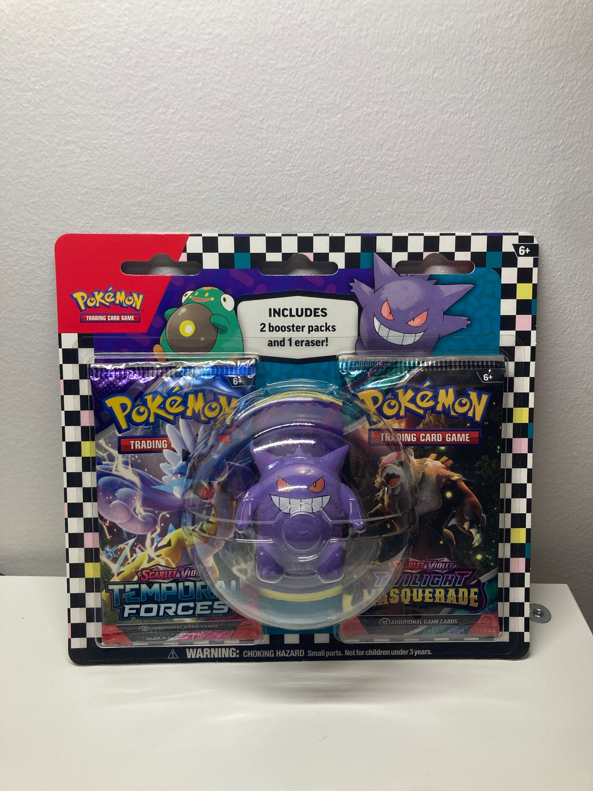 pokémon tcg 2 booster packs & gengar eraser Pokémon TCG Back to School Eraser Blister - Gengar
