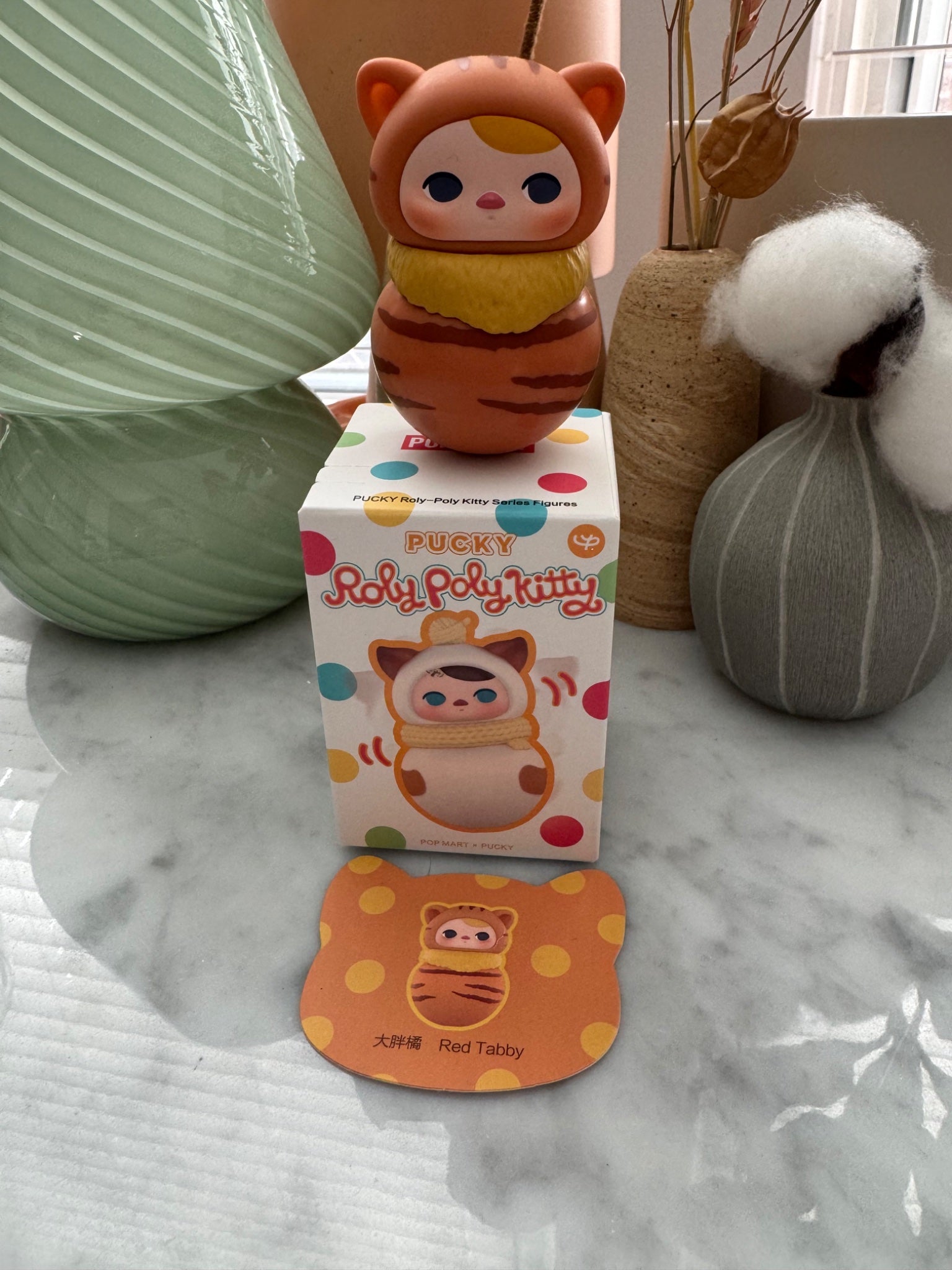 Red Tabby Figure -  Pucky Roly Poly Kitty Figure - Popmart