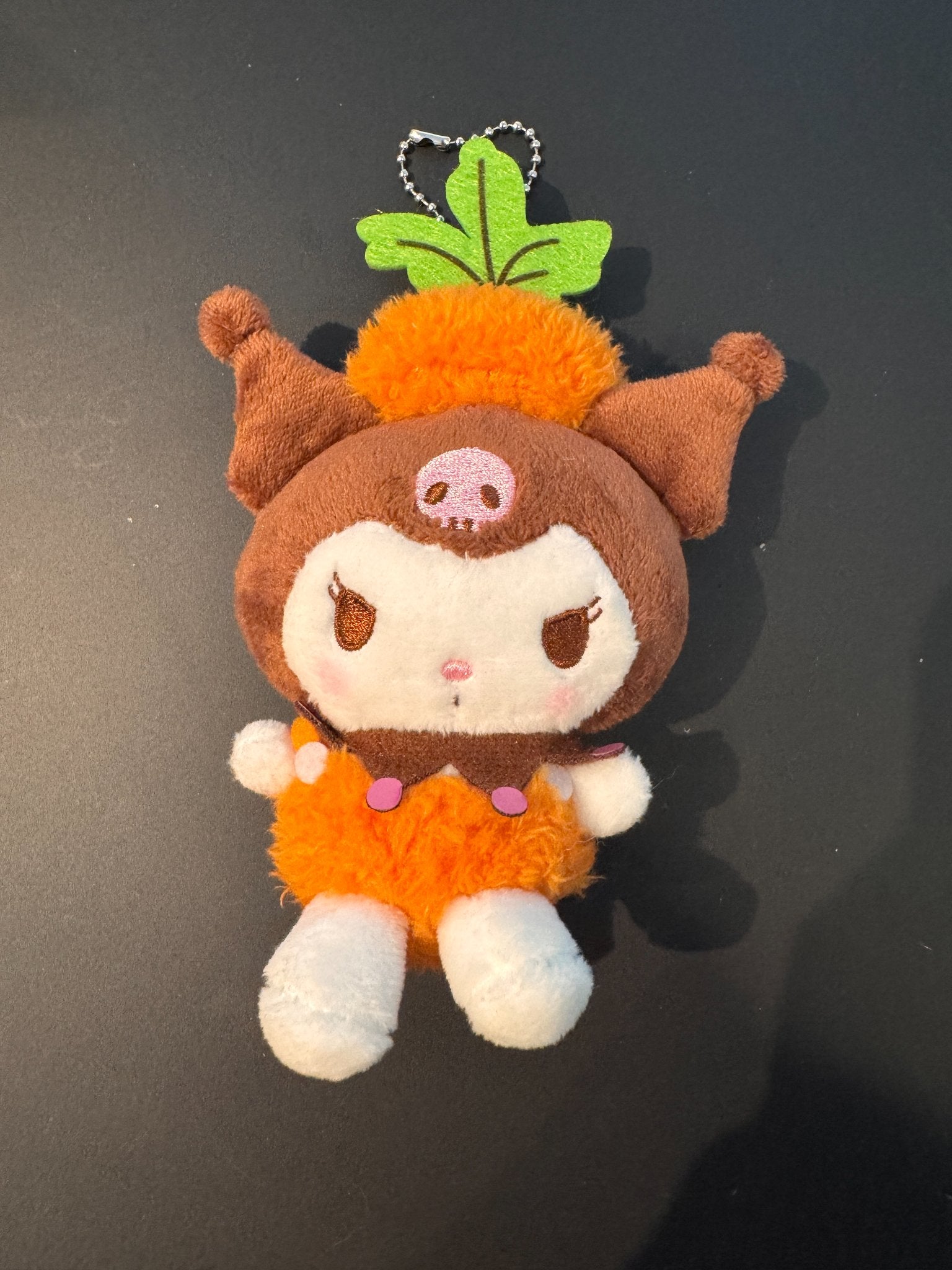 Kuromi Carrot Plush Keychain - Sanrio