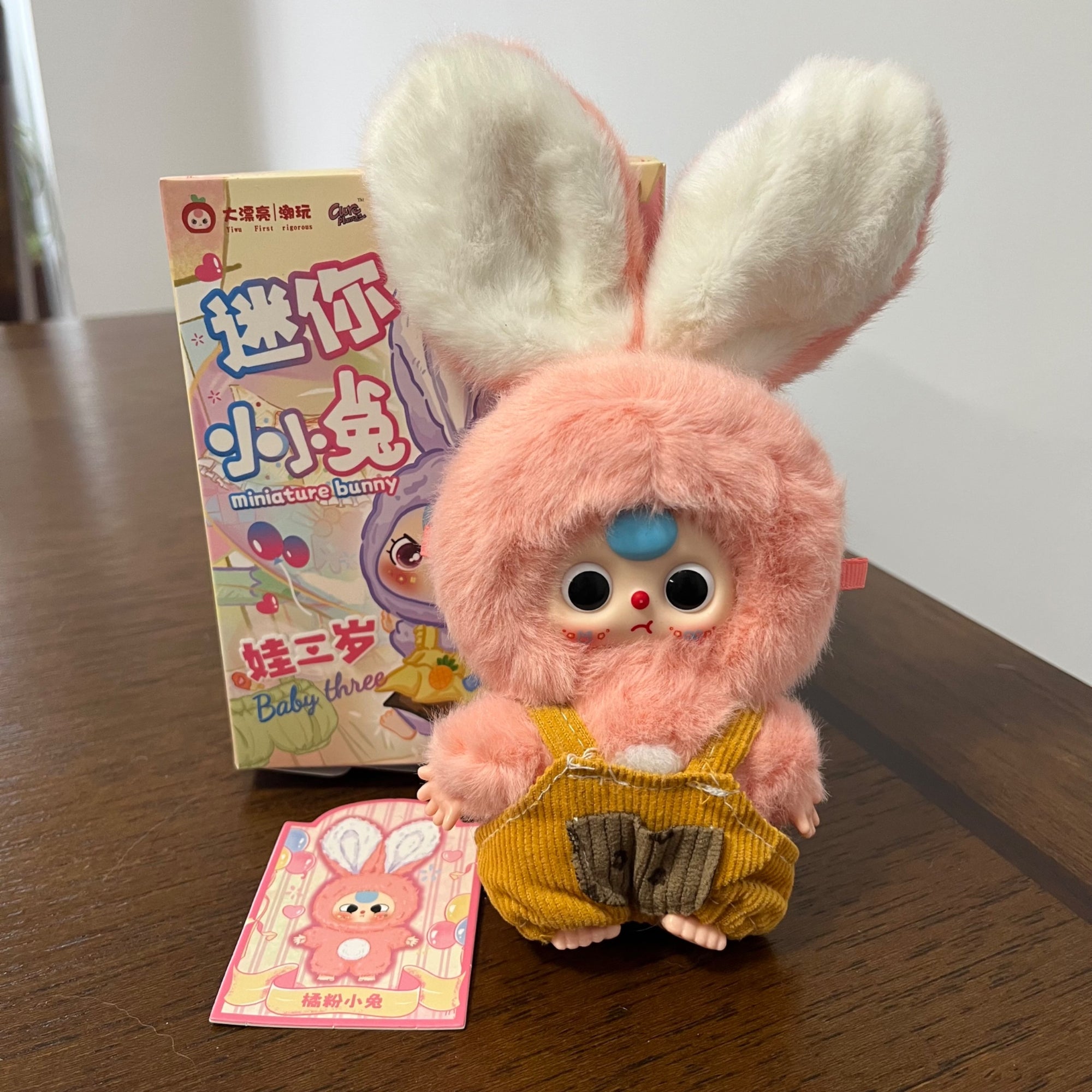 Pink Bunny (360 moving eyes) with orange overalls (paint chip on