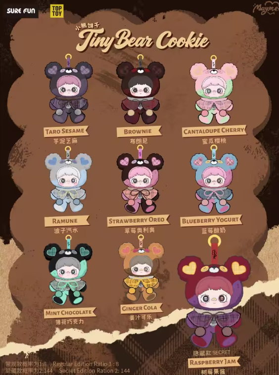 MayMei Tiny Bear Cookie Series Plush Blind Box by TOP TOY