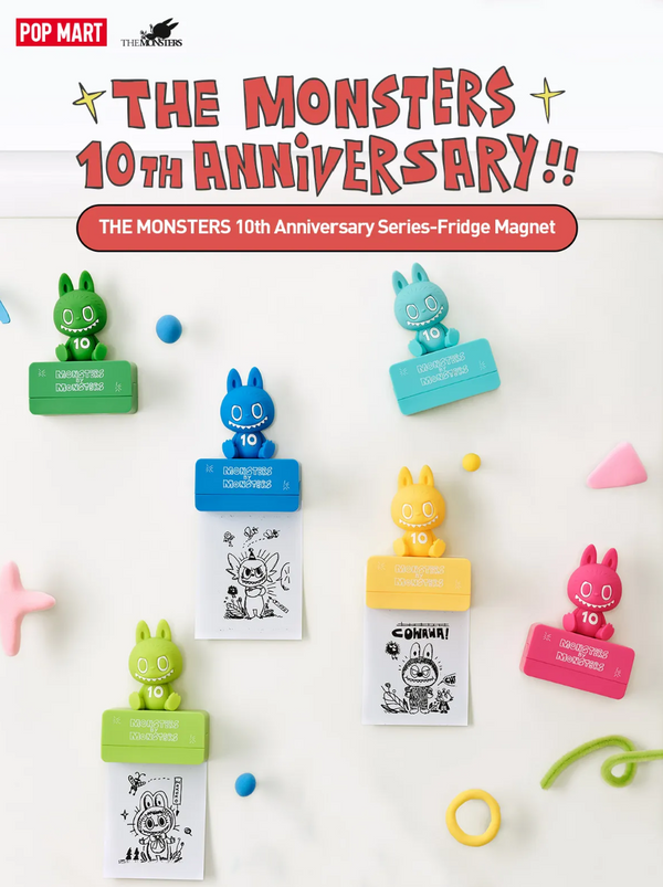Labubu MONSTERS 10th Anniversary Fridge Magnet Blind Box by POP