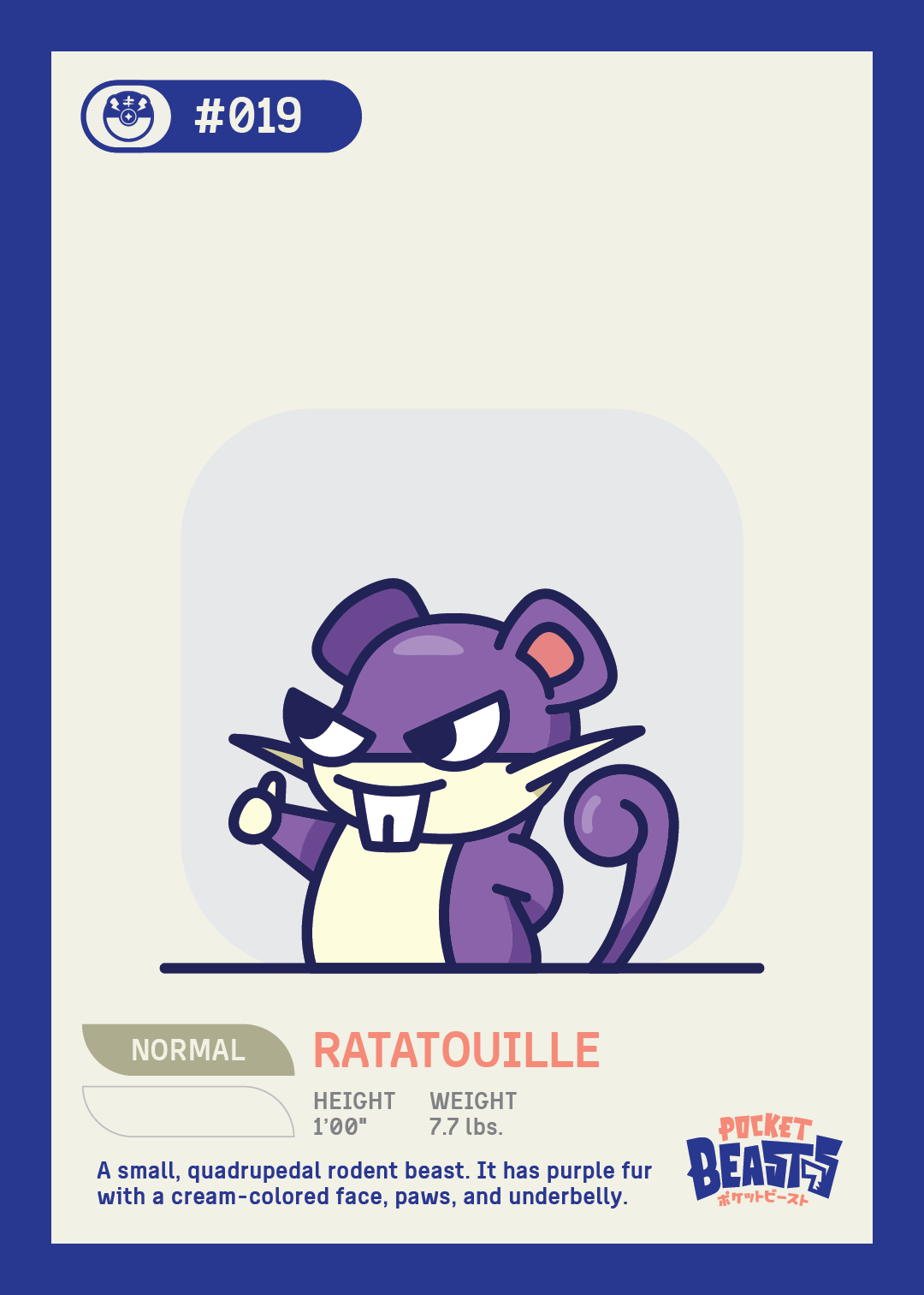 RATATOUILLE STICKER - POCKET BEASTS - JOLLYBEAST