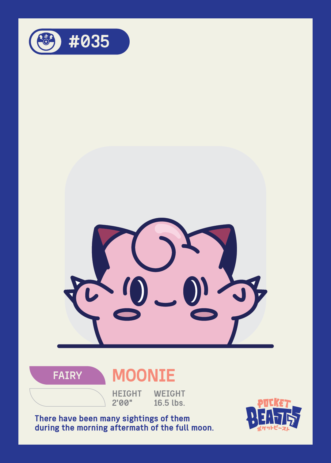 MOONIE STICKER - POCKET BEASTS - JOLLYBEAST