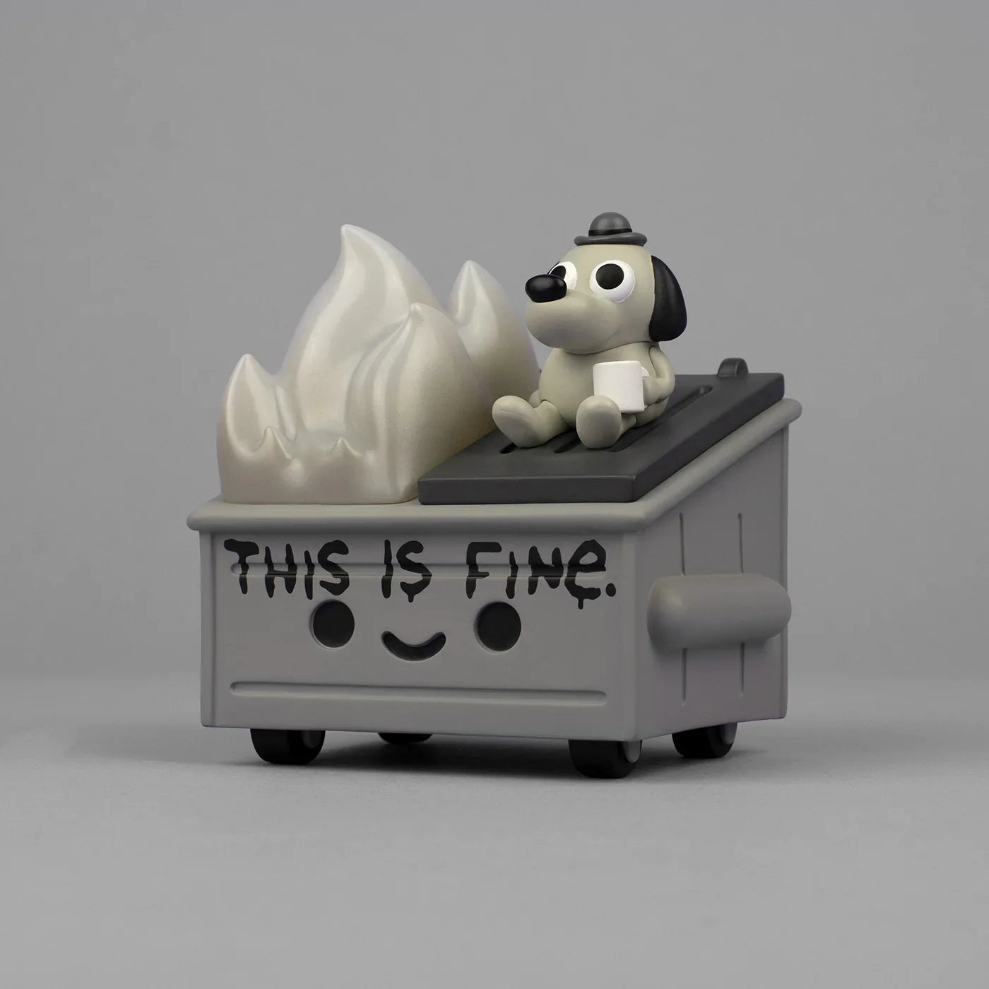 Dumpster Fire "This Is Fine" (Newsprint Edition) Vinyl Figure by 100% Soft