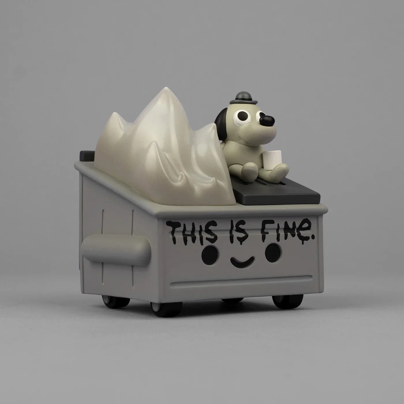 Dumpster Fire "This Is Fine" (Newsprint Edition) Vinyl Figure by 100% Soft