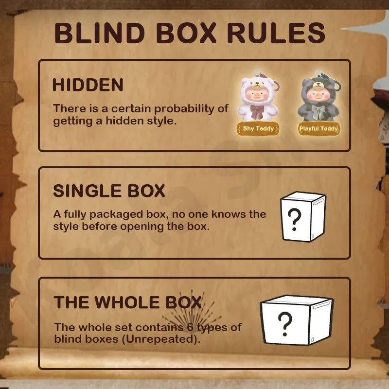 Lulu The Piggy Vintage Teddy Shop Vinyl Plush Pendant Blind Box