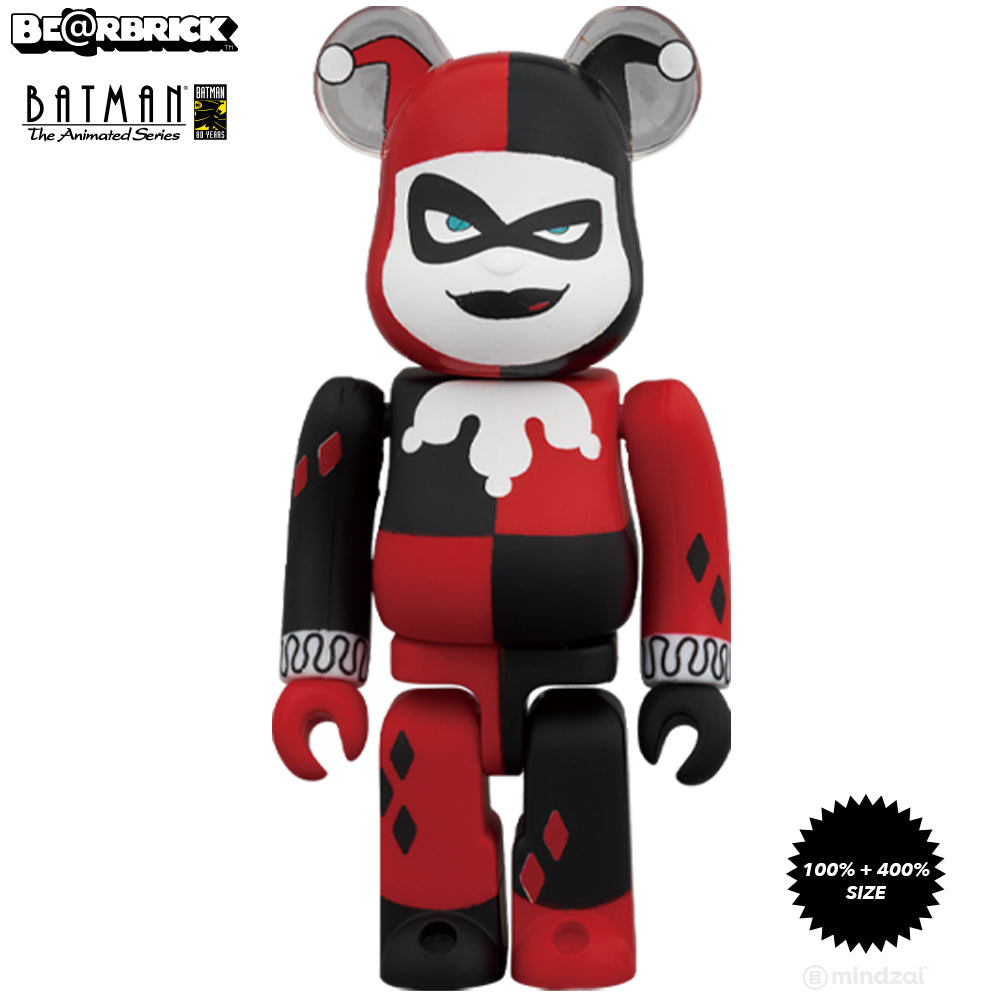 Harley Quinn Batman Animated 100% + 400% Bearbrick Set by Medicom Toy