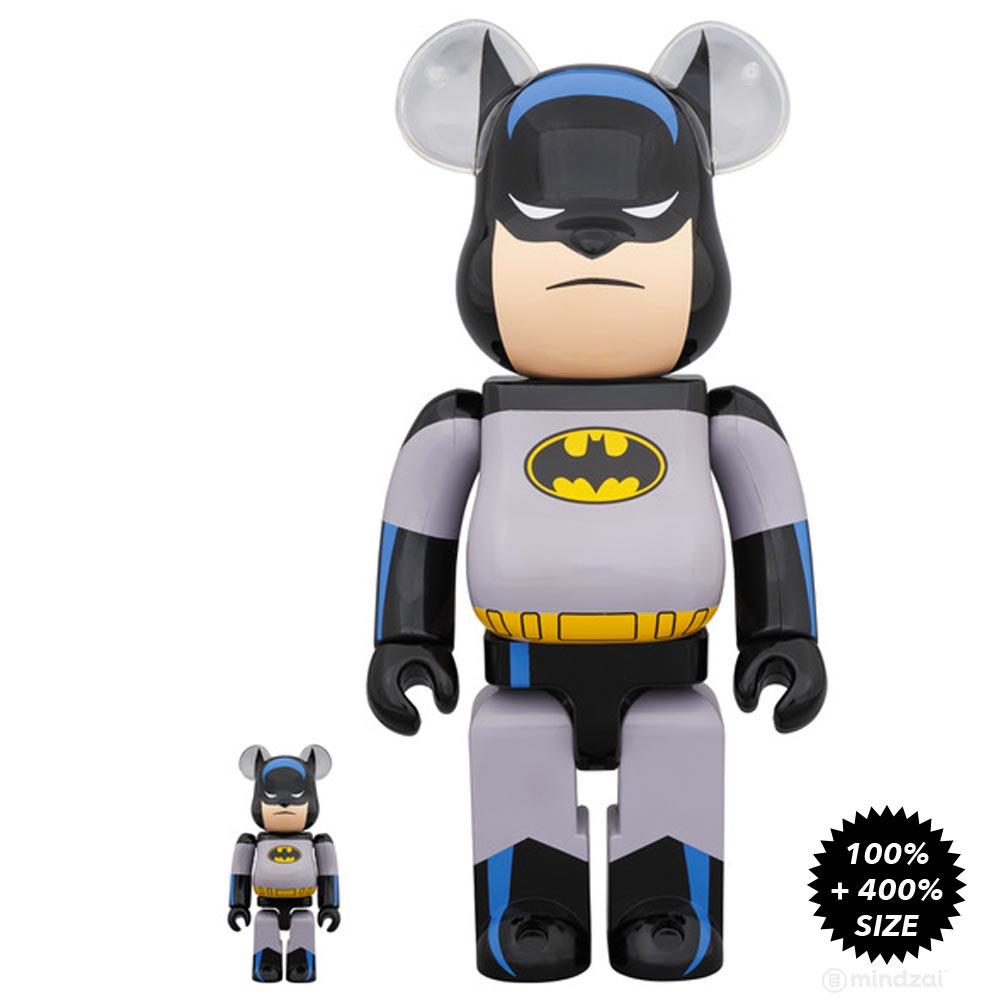 Batman Animated 100% + 400% Bearbrick Set by Medicom Toy