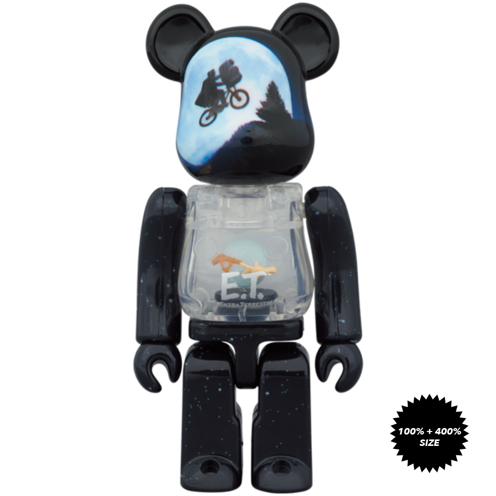 E.T. (Light Up Ver.) 100% + 400% Bearbrick Set by Medicom Toy