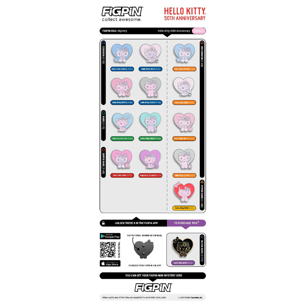 Hello Kitty 50th Anniversary Mystery Series 5 Enamel Pin Blind Box Series by Figpin