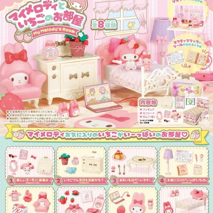 My Melody&#39;s Strawberry Room Blind Box by Re-ment