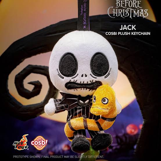 Jack with Snake - The Nightmare Before Christmas Cosbi Plush Keychain by HOT TOYS