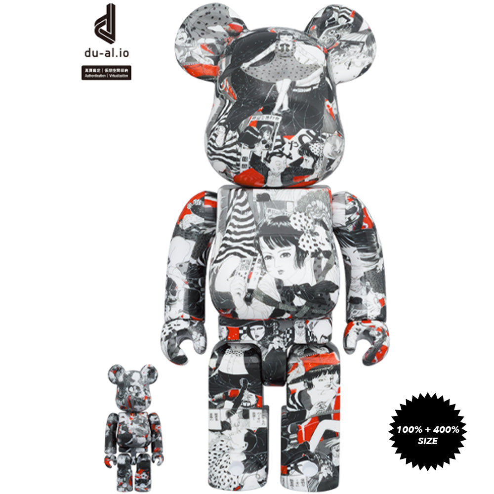 MEEWEE × Suehiro Maruo Shojo Tsubaki 100% + 400% Bearbrick Set by Medicom Toy