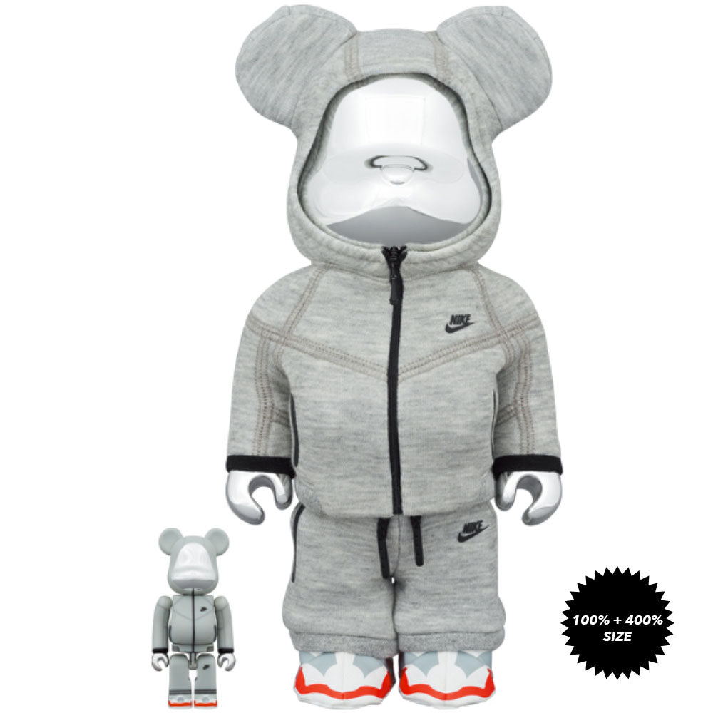 Nike Tech Fleece N98 100% + 400% Bearbrick Set by Medicom Toy