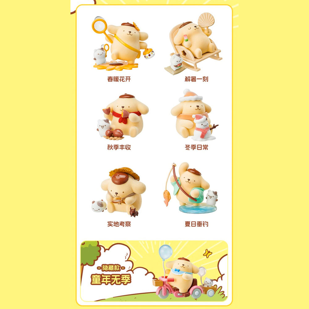 Pompompurin Childhood Four Seasons Blind Box Series by Sanrio x Miniso