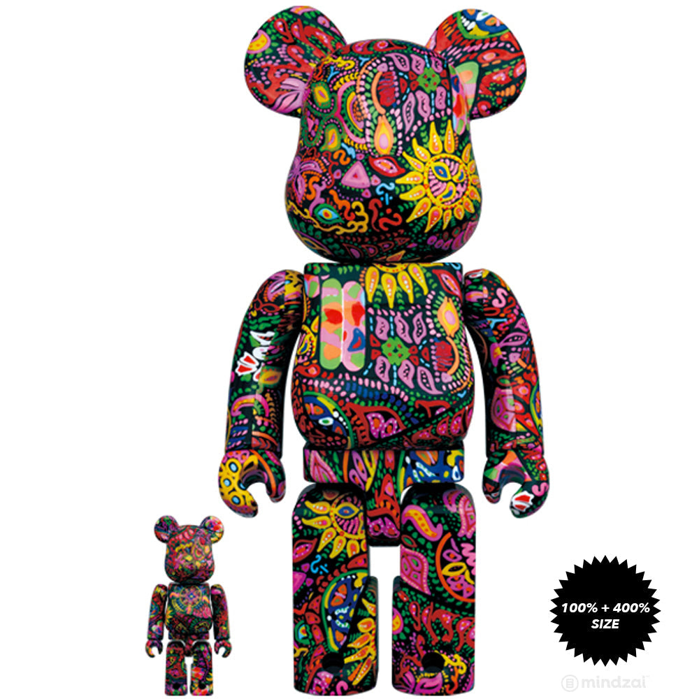 Psychedelic Paisley Amplifier 100% + 400% Bearbrick set by Medicom Toy