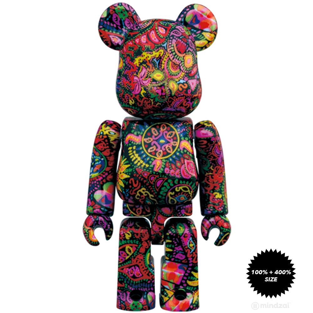 Psychedelic Paisley Amplifier 100% + 400% Bearbrick set by Medicom Toy