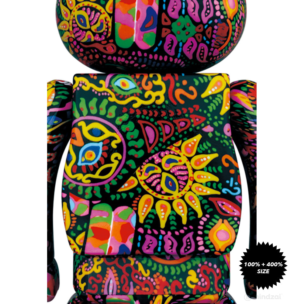 Psychedelic Paisley Amplifier 100% + 400% Bearbrick set by Medicom Toy