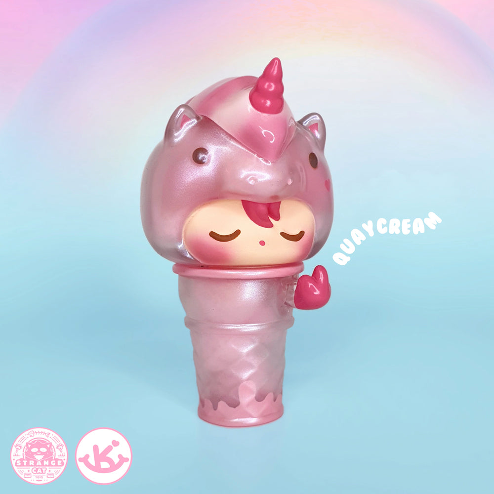 QuayCream (Cotton Candy Edition) Art Toy Figure by KiK Toyz x Strangecat Toys