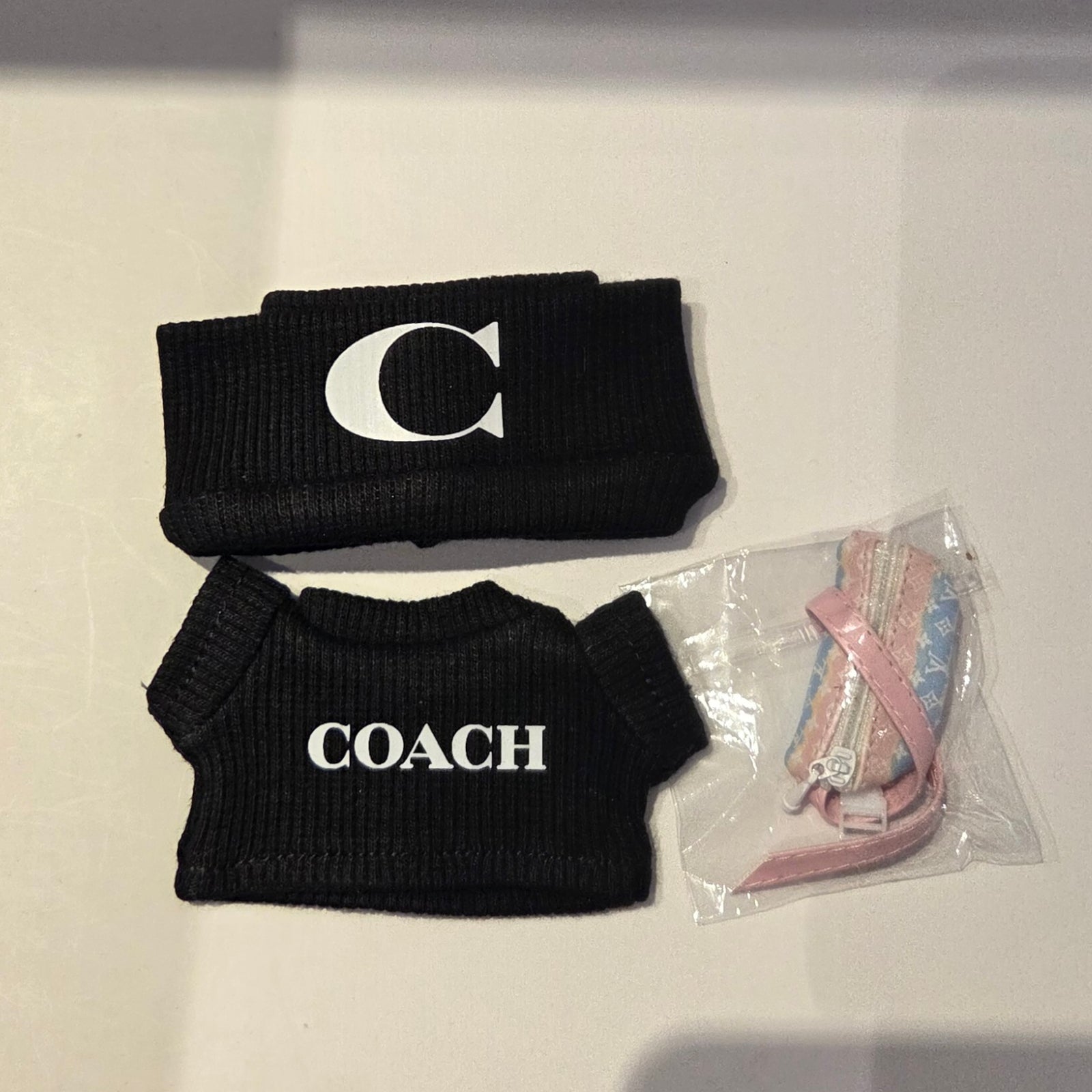 Black "C" Sweater Set + Bag - Labubu Clothes