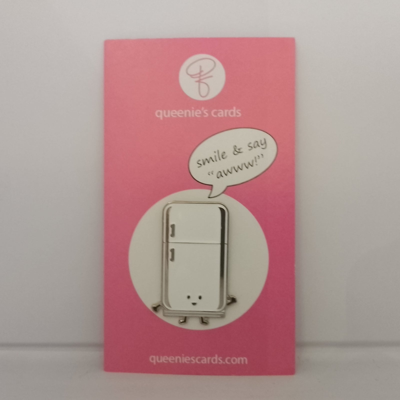 Fridge Enamel Metal Pin by Queenies Cards