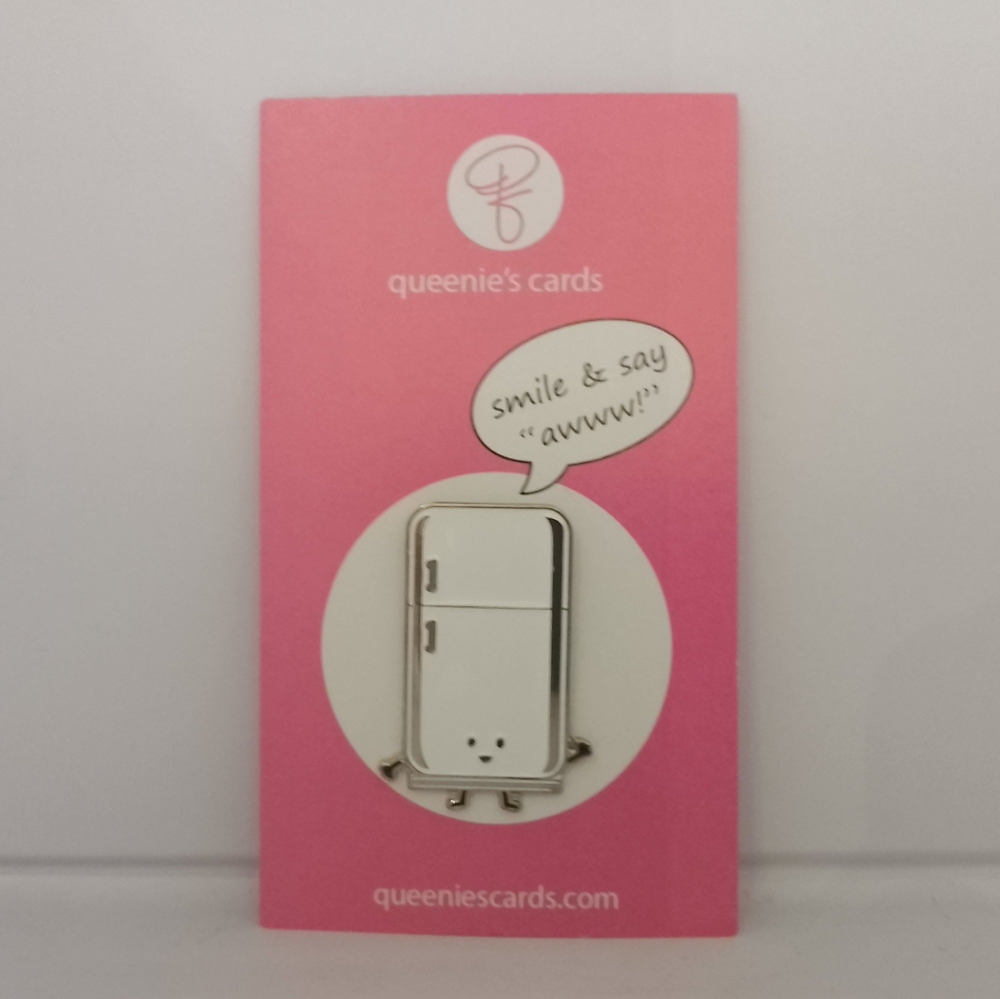 Fridge Enamel Metal Pin by Queenies Cards