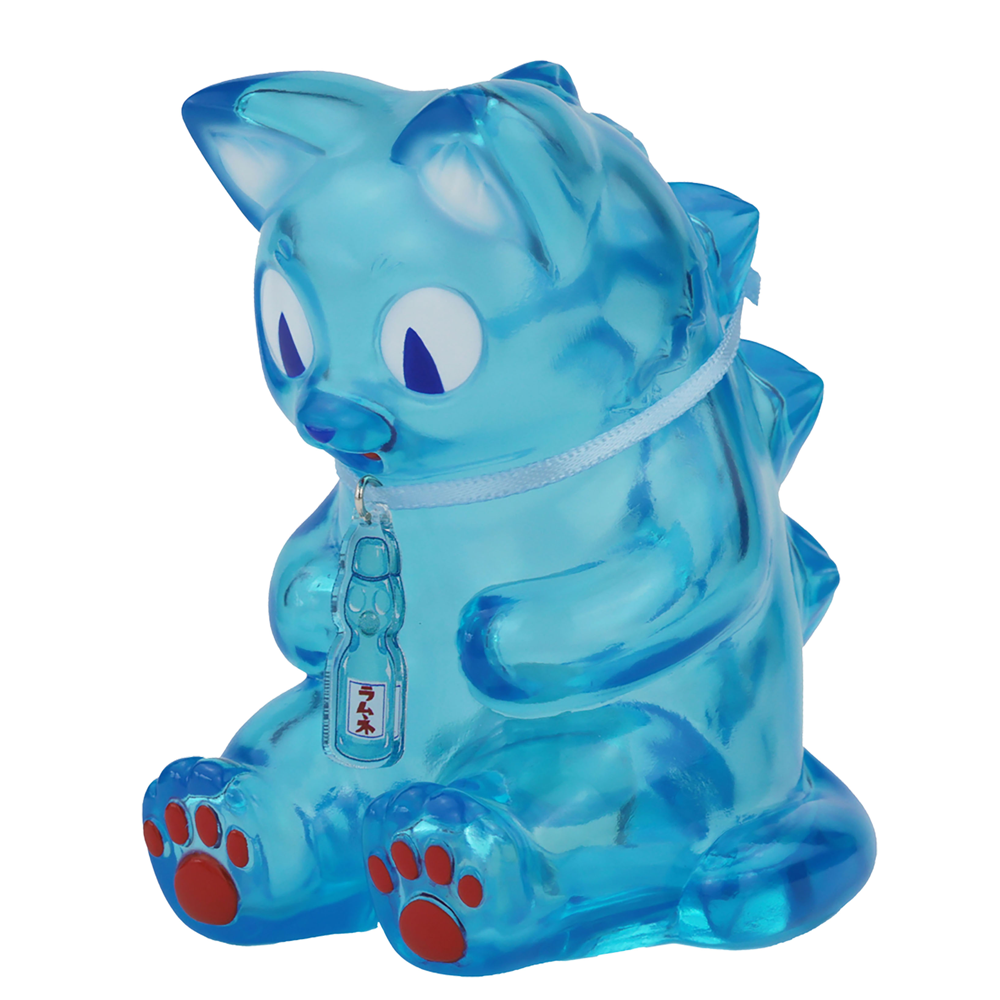Sitting Negora Ramune Sofubi Vinyl Toy by Konatsuya