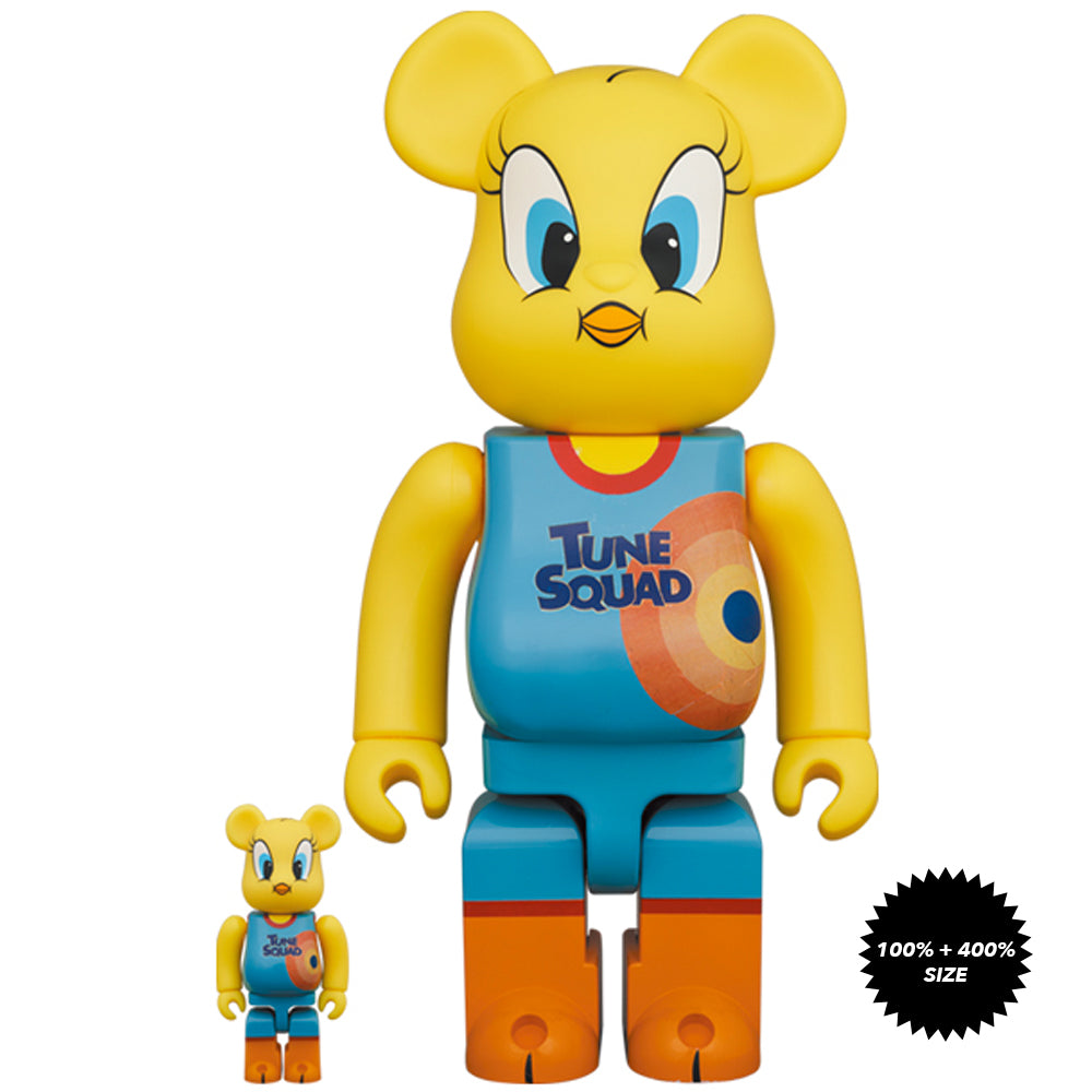 Space Jam A New Legacy Tweety 100% + 400% Bearbrick Set by Medicom Toy