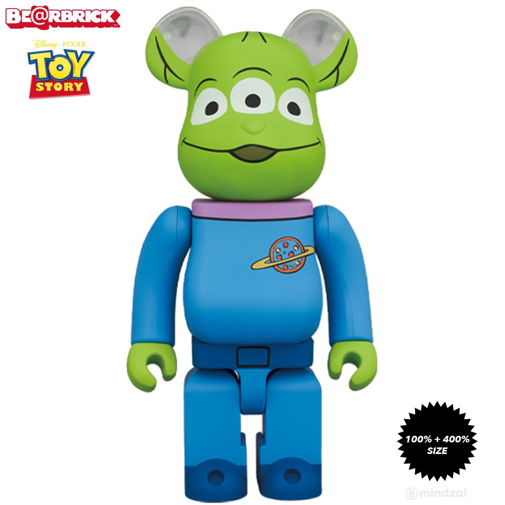 Toy Story Alien 100% + 400% Bearbrick Set by Medicom Toy