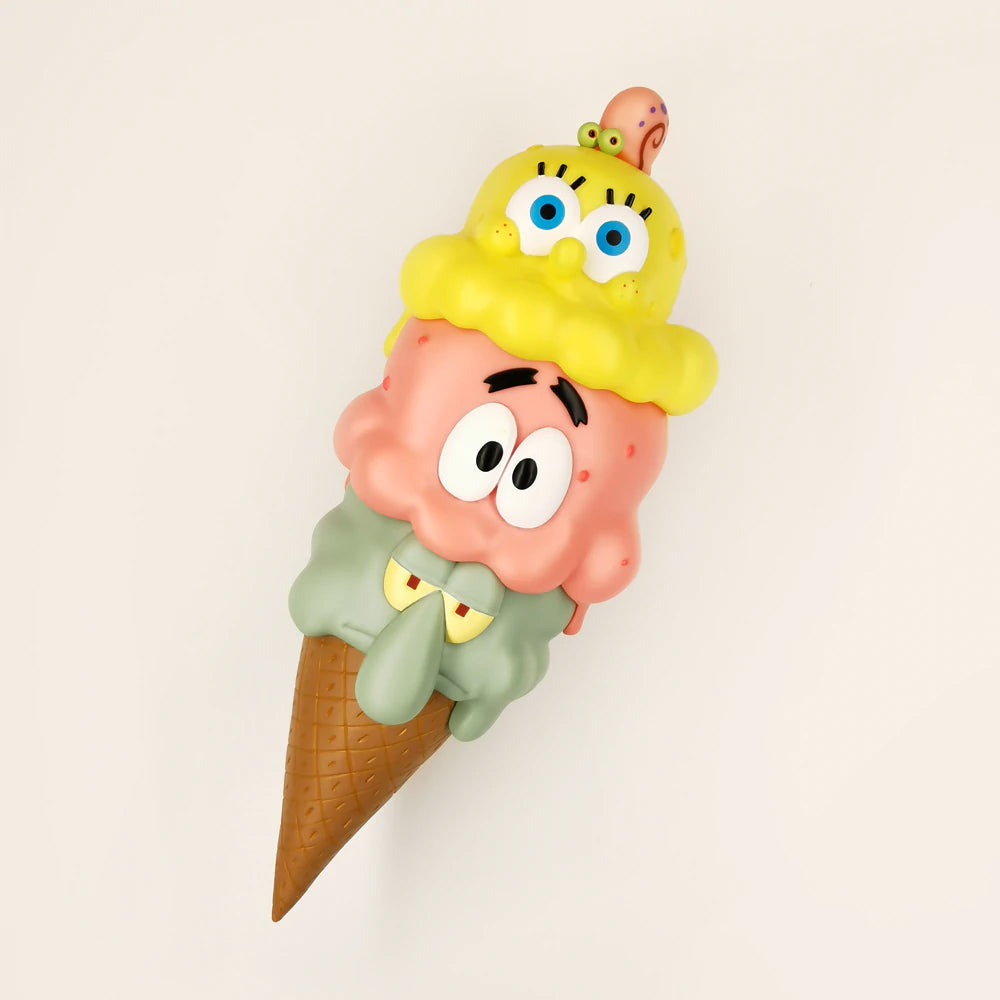 SpongeBob SquarePants Triple Scoop Ice Cream Cone Art Toy Figure by Toyqube