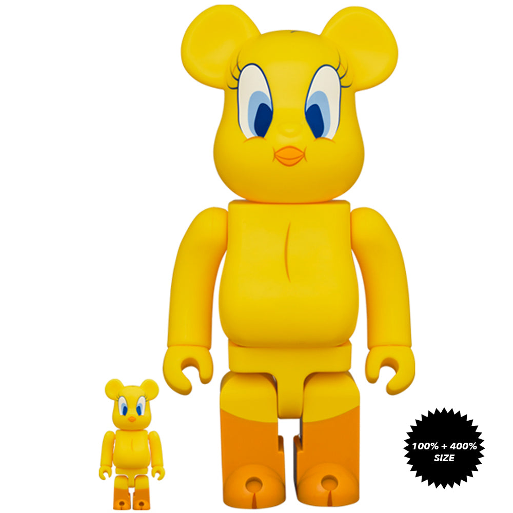 Tweety Bird 100% + 400% Bearbrick Set by Medicom Toy