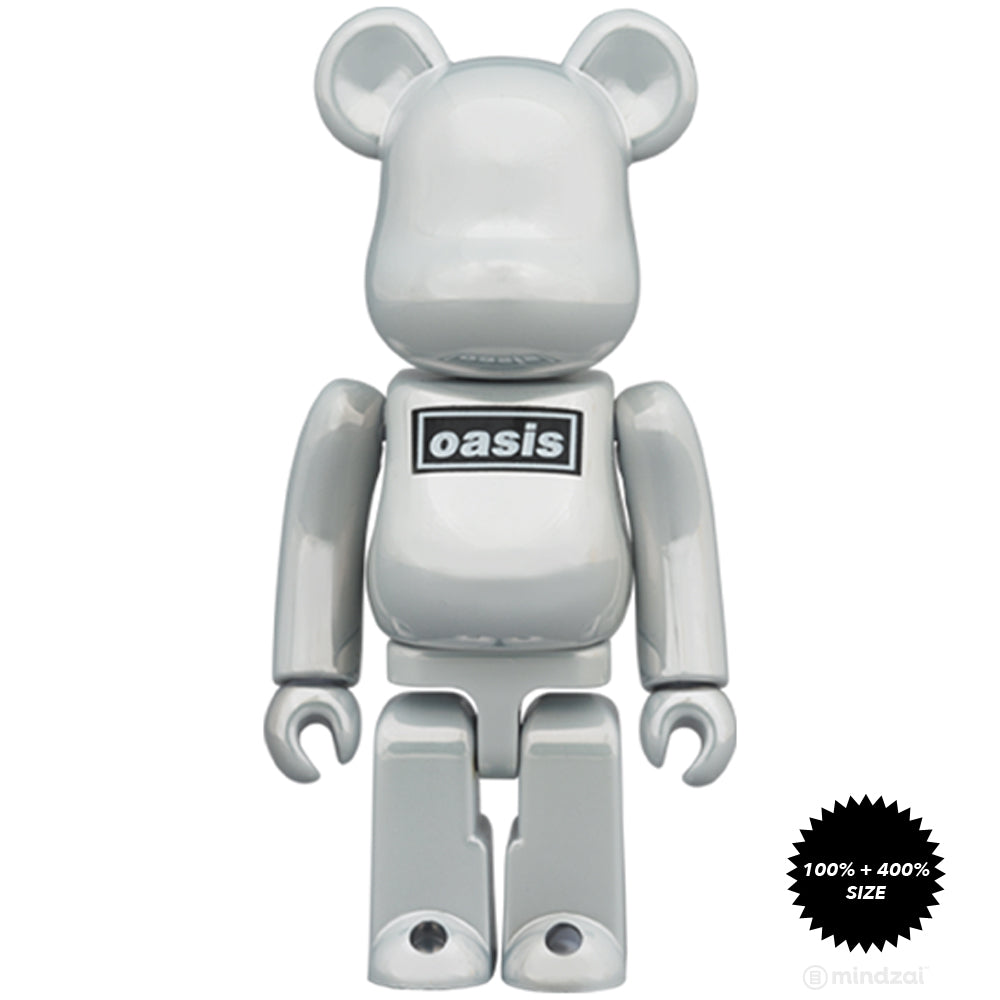 Oasis - White Chrome Ver. 100% + 400% Bearbrick by Medicom Toy