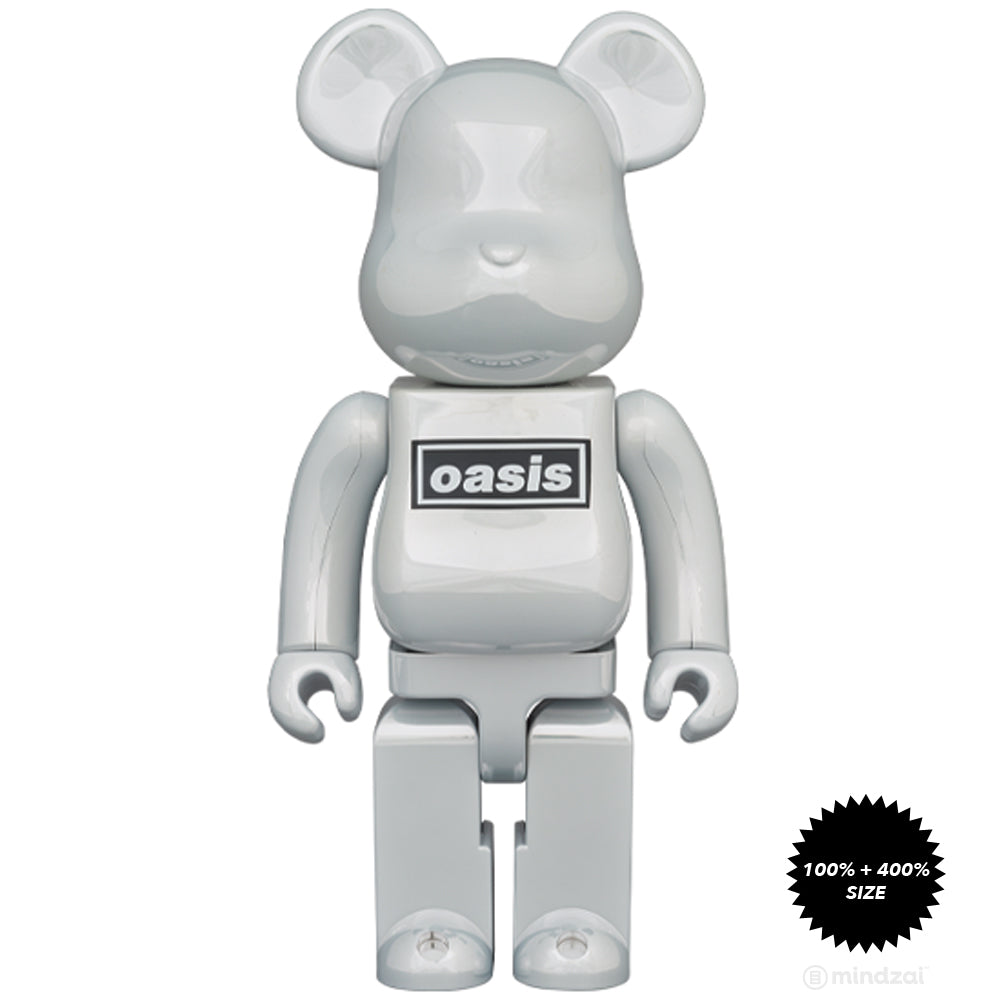 Oasis - White Chrome Ver. 100% + 400% Bearbrick by Medicom Toy