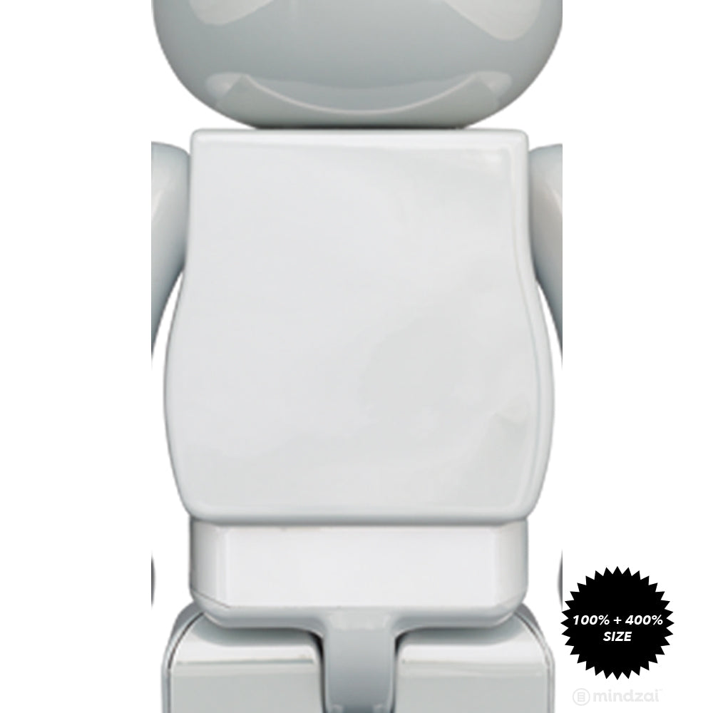 Oasis - White Chrome Ver. 100% + 400% Bearbrick by Medicom Toy