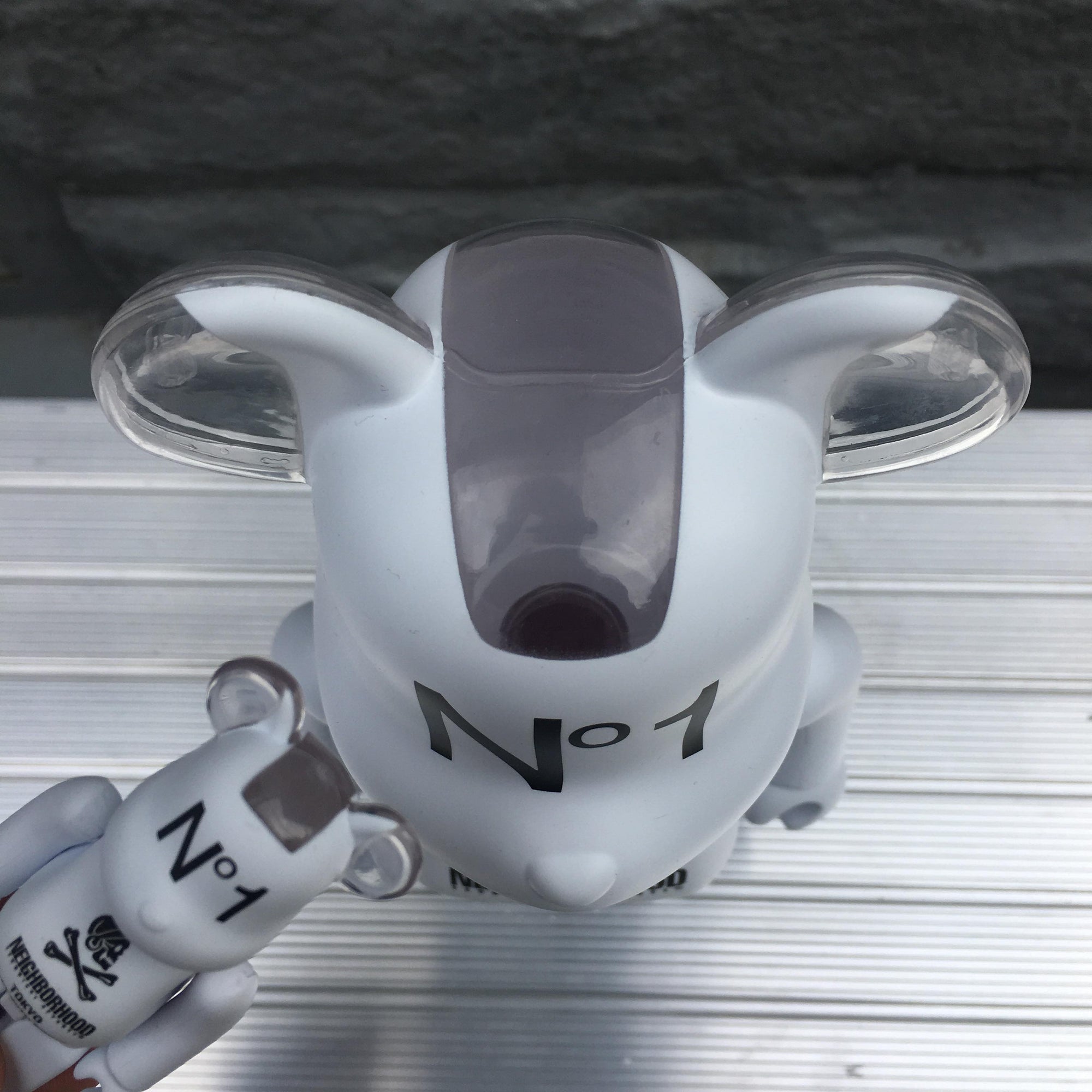 Neighborhood White 100% + 400% Bearbrick Set by Medicom Toy x