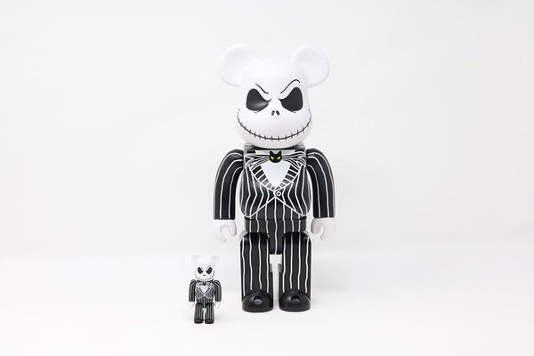 Bearbrick x Disney Tim Burton's The Nightmare Before Christmas Jack  Skellington 100% & 400% Set