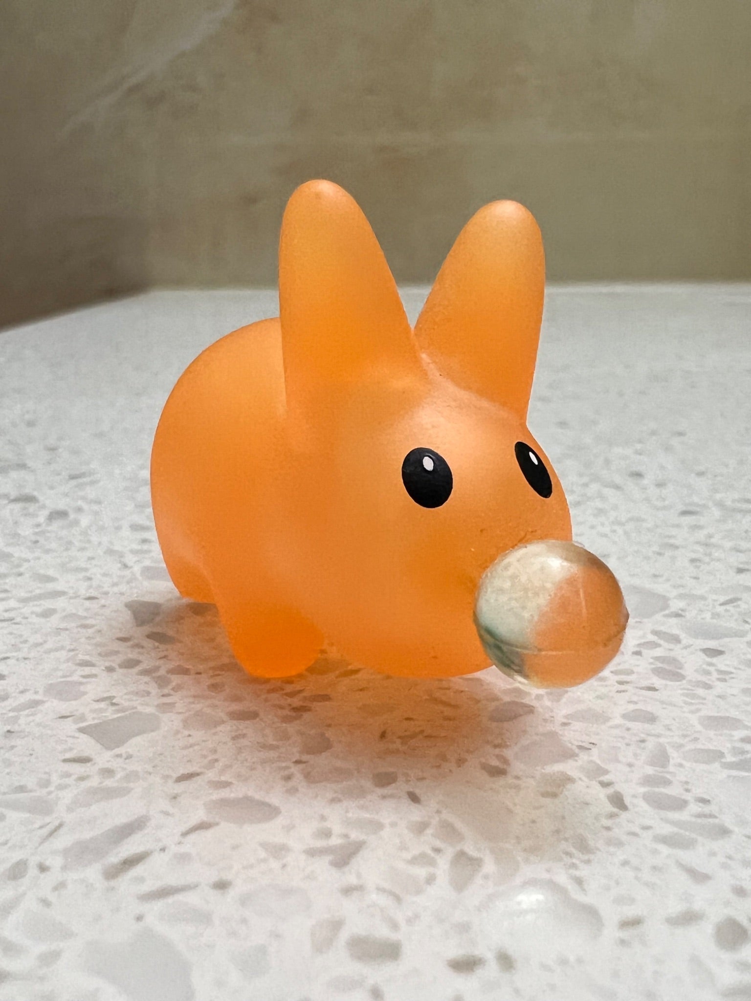 Kidrobot ~ Labbit ~ 1 inch orange bubble blow• - 1