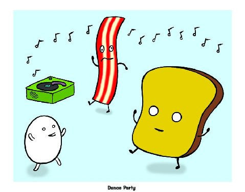 Mr. Toast Dance Party 11" x 14" Print By Dan Goodsell - Mindzai 