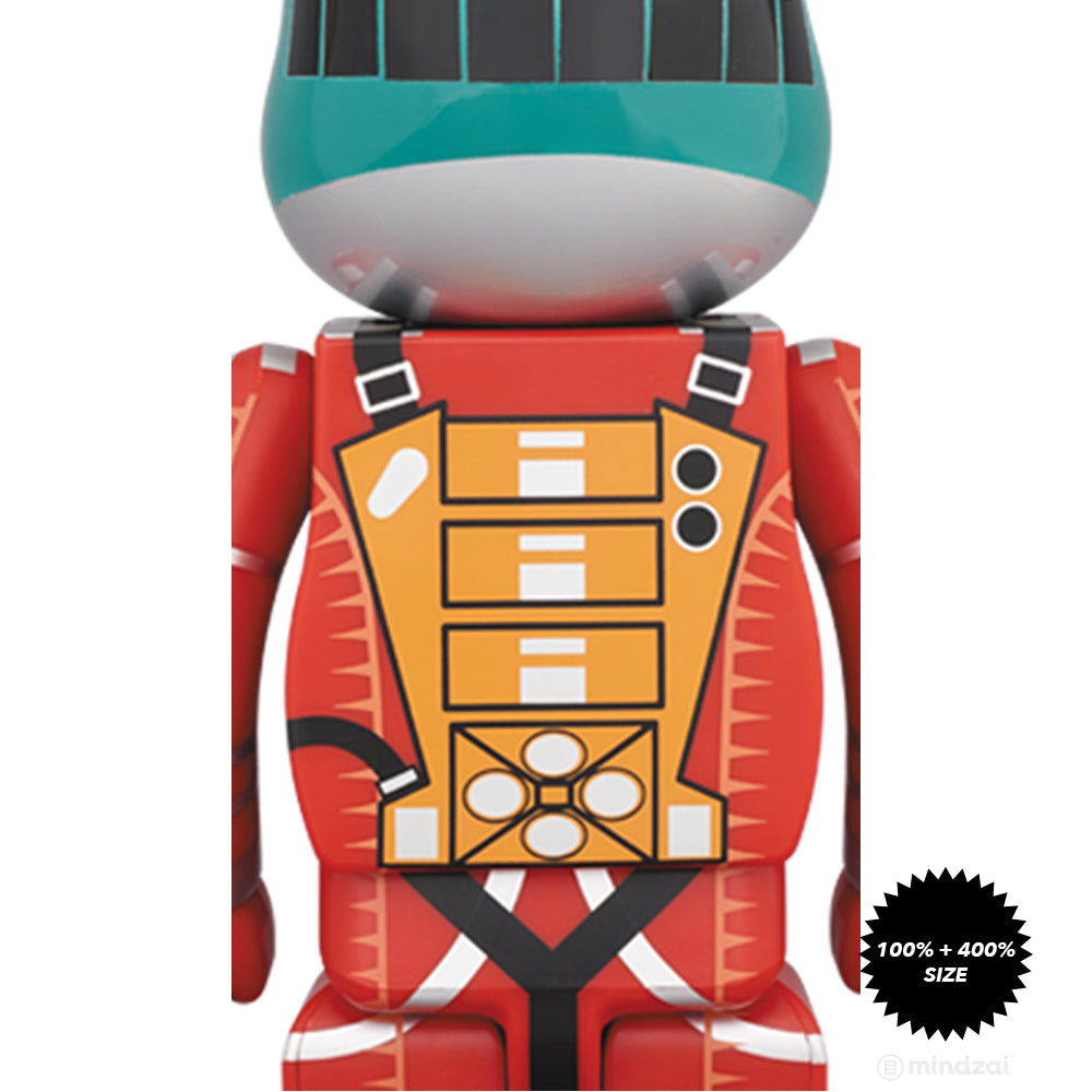 2001: A Space Odyssey Green Orange Spacesuit 100% + 400% Bearbrick Set