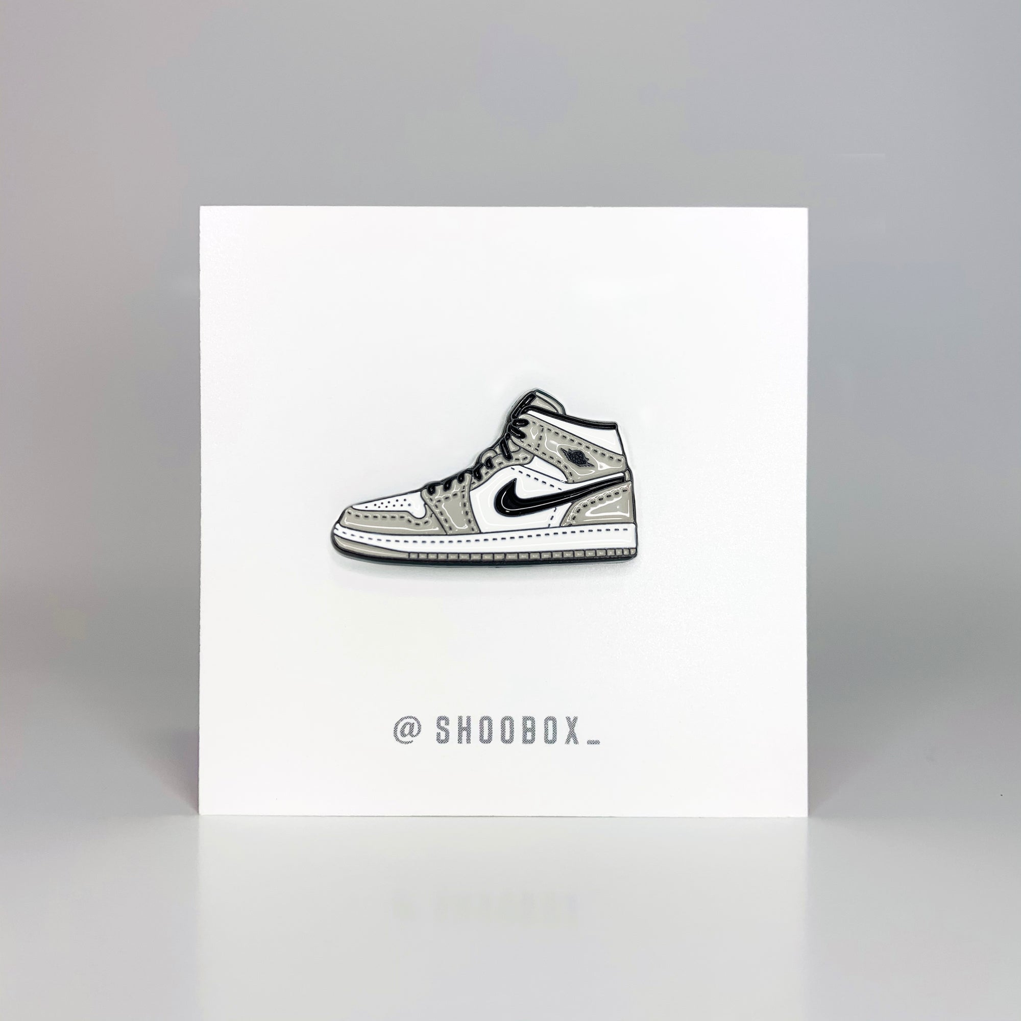 AJ1 Light Smoke Soft Enamel Pin by Shoobox