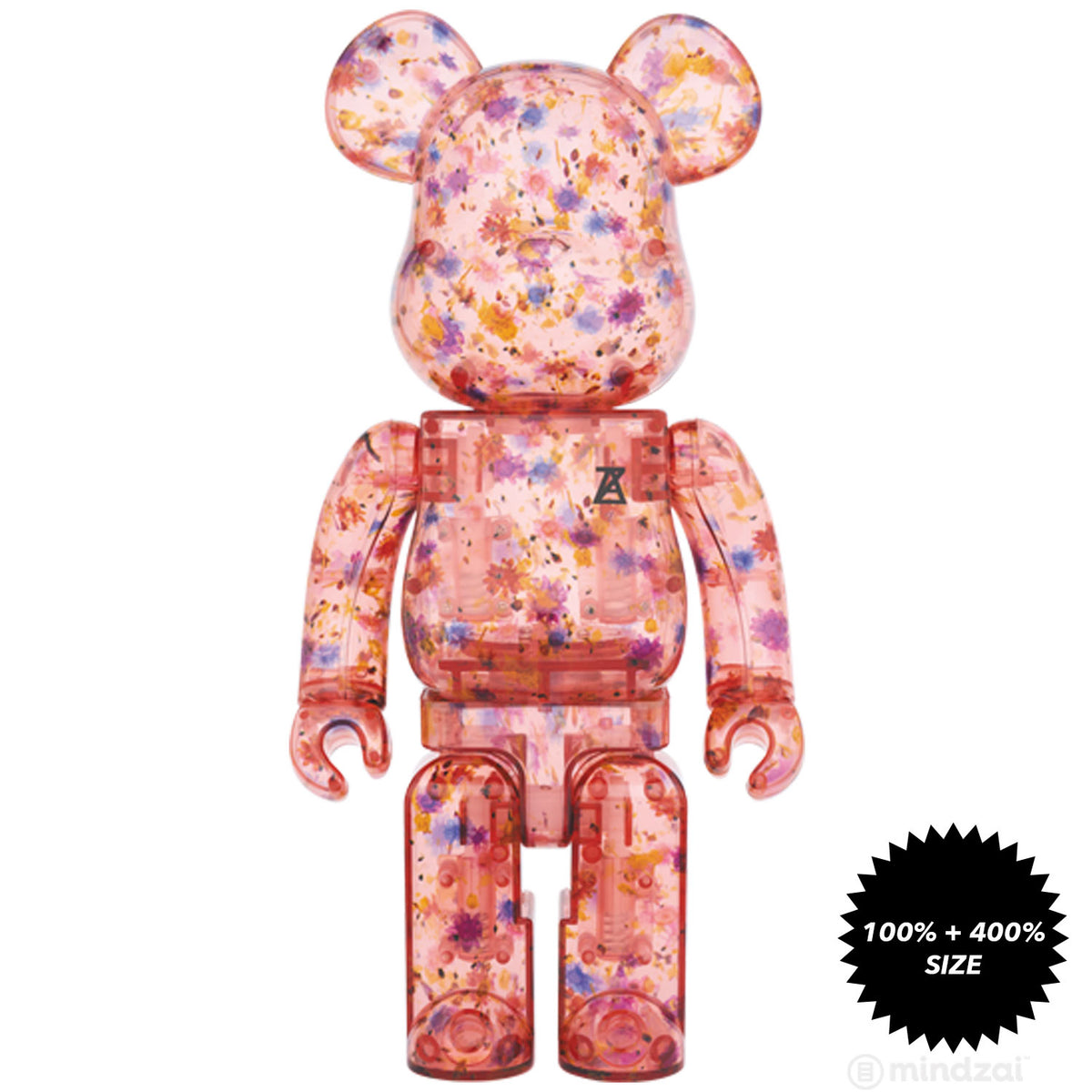 Flower Clear Red Edition 100% + 400% Bearbrick Set by Anrealage x Medicom Toy