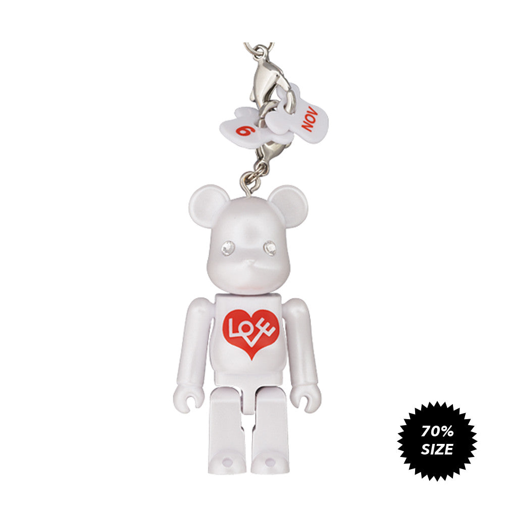 Happy Bearbrick Love Bianco 70% Bearbrick Charm by Alexander Girard *Tokyo Treasures* - Mindzai  - 2