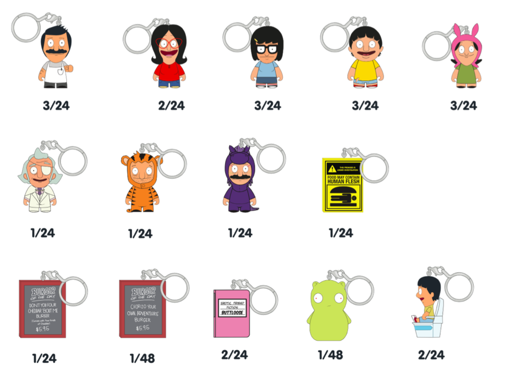 Bob's Burgers Blind Box Keychain Series by Kidrobot