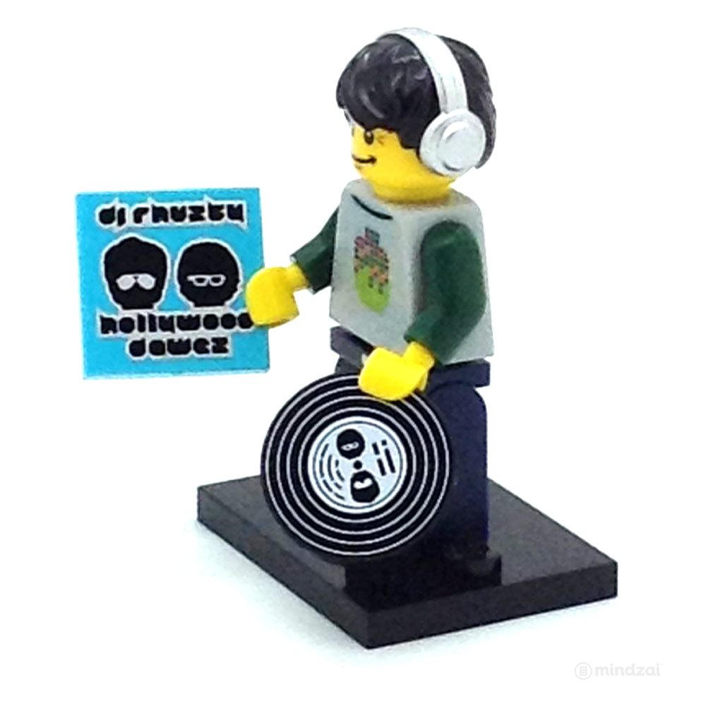 Lego Mini Figure Series 8 - DJ with Vinyl Record Disc and Cover
