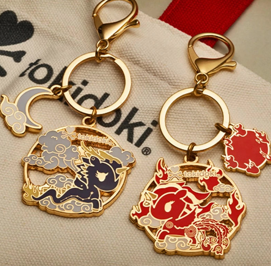Tokidoki Dragon & Phoenix Series Badge Pendant Keychain by Tokidoki