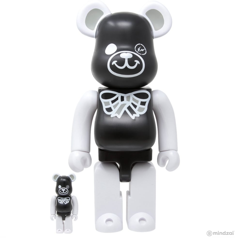 Freemasonry x Fragment Design 100% + 400% Bearbrick Set by Medicom Toy