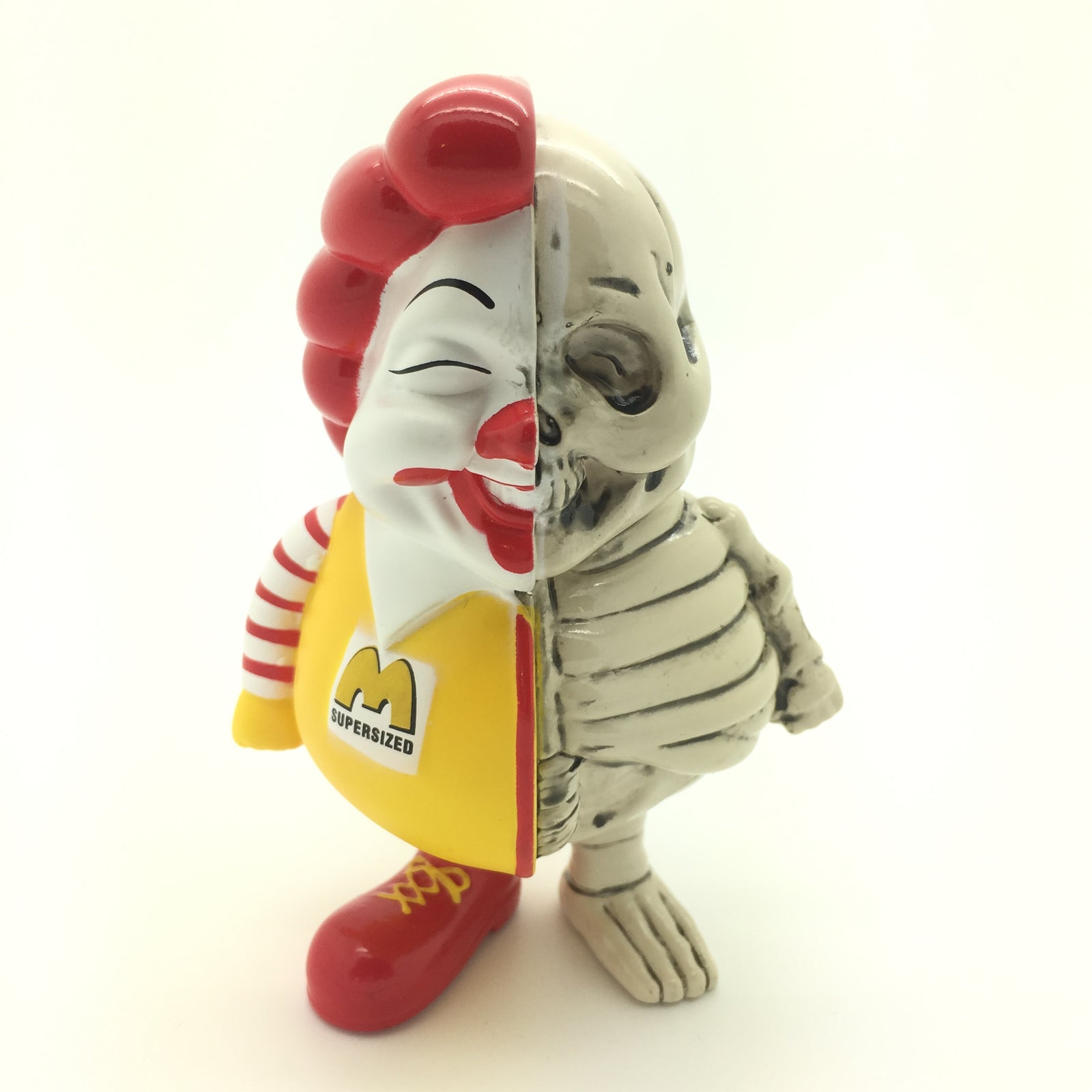 Popaganda by Ron English x Secret Base - Mc Supersized Half Skeleton Bone Version